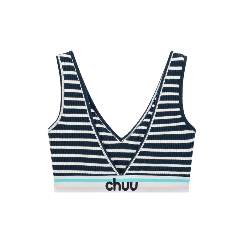 CHUU Tank Tops Women's Blue White Stripes-1