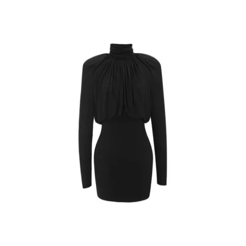 SAINT LAURENT Long-Sleeved Dresses Women's Black