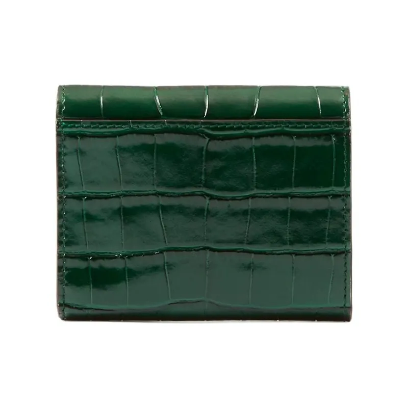 Burberry Cow Leather Wallet Women's Dark Green-2