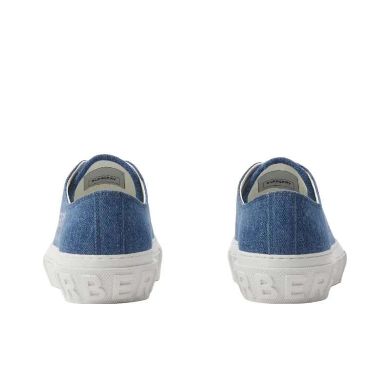 Burberry Logo Stylish Skateboarding Shoes Women's Denim Blue-3