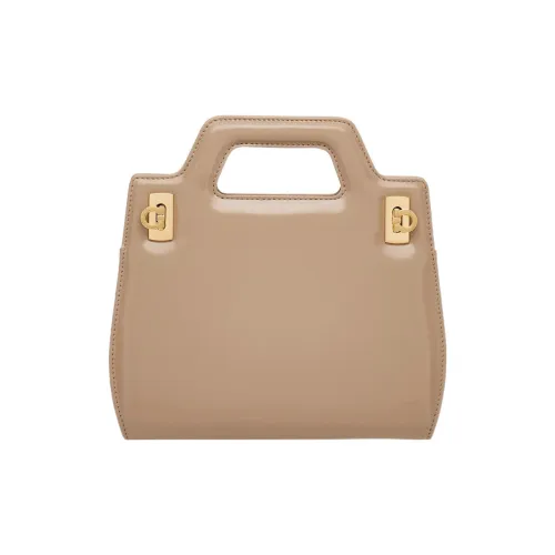 FERRAGAMO Cow Leather Shoulder Bag Crossbody Bag Handbag Mini Women's Light Brown