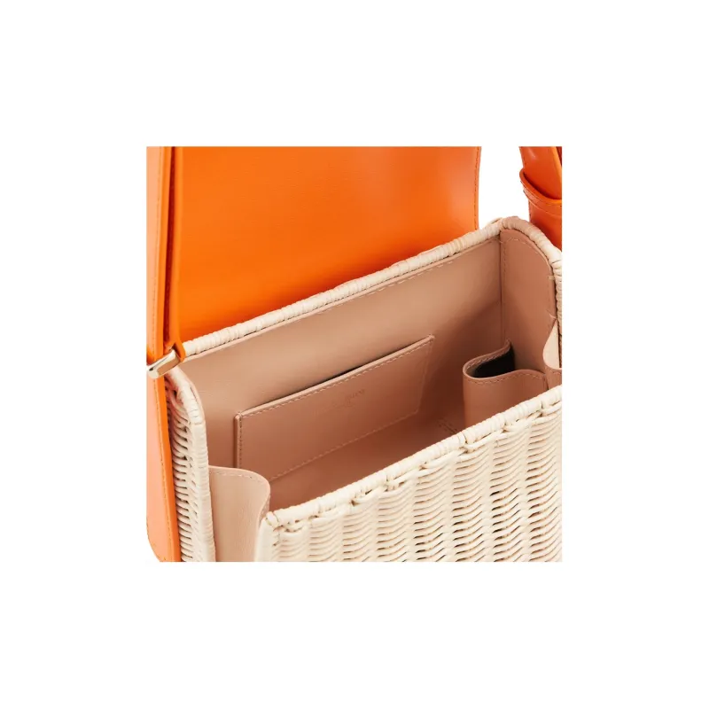 AMANI Woven Wicker With Leather Portable Crossbody Bag, Shoulder Bag Women's-4