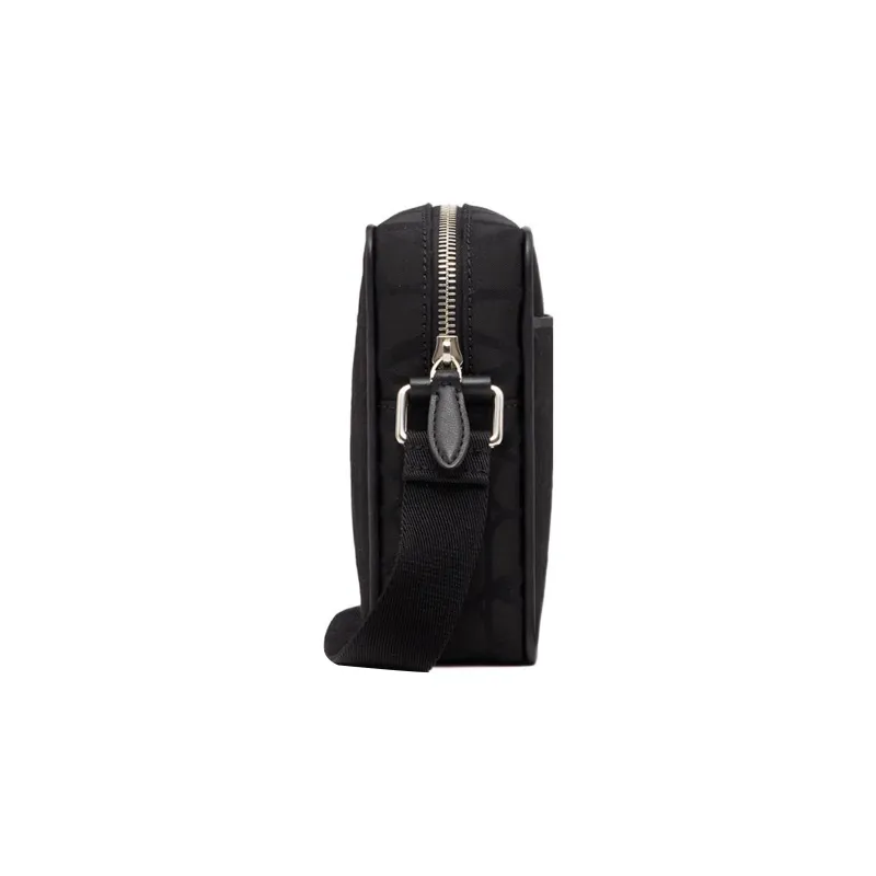 Valentino Nylon Shoulder Bag, Crossbody Bag Small Size Men's Black-2