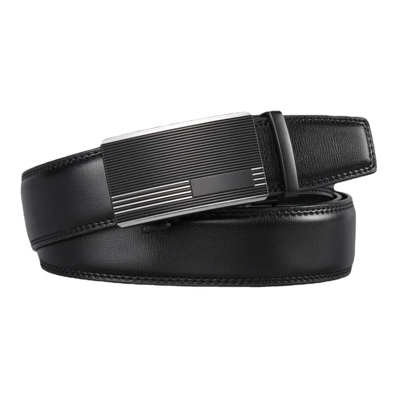 ALIEN BANG Business Gift Belt Genuine Leather Automatic Buckle Cow Leather Leather Belts Men's 3.5cm-0