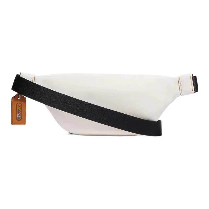 COACH Sprint Coated Canvas With Smooth Calfskin Crossbody Bag Sling Bag Fanny Pack Medium Size Men's White & Rainbow-2