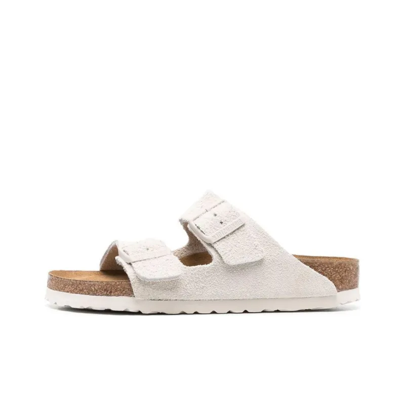 Birkenstock Arizona Soft Footbed Suede Leather Narrow Fit Sandals 'Antique White'-0