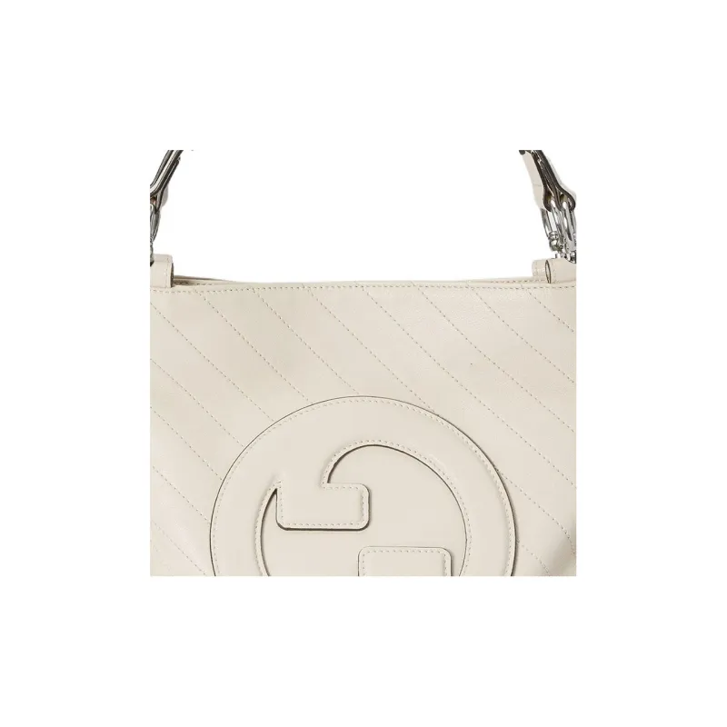 GUCCI Blondie Leather Tote Bag Shopping Bag Handbag Small Size Women's White-7