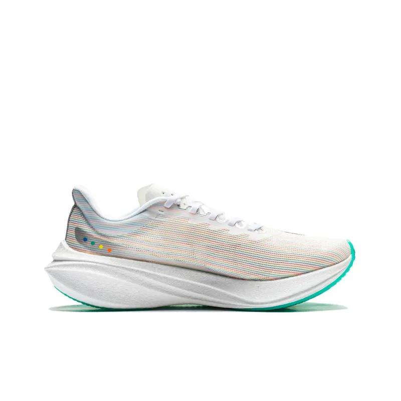 LiNing Feidian 3 Challenger Slip Resistant Breathable Rebound Low Top Running Shoes Women's White Yellow Green-1