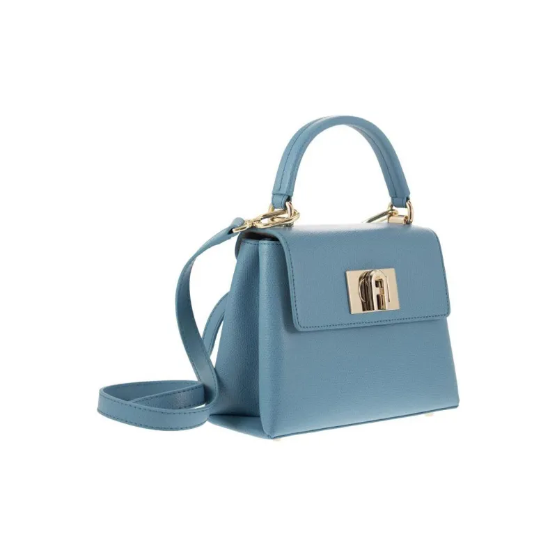 Furla Leather Shoulder Bag Crossbody Bag Handbag Mini Women's Light Blue-1