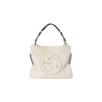 GUCCI Blondie Leather Tote Bag Shopping Bag Handbag Small Size Women's White