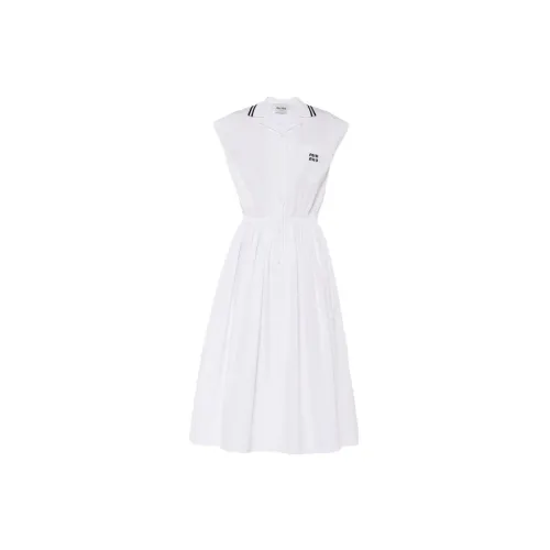 MIU MIU Short-Sleeved Dresses Women's White