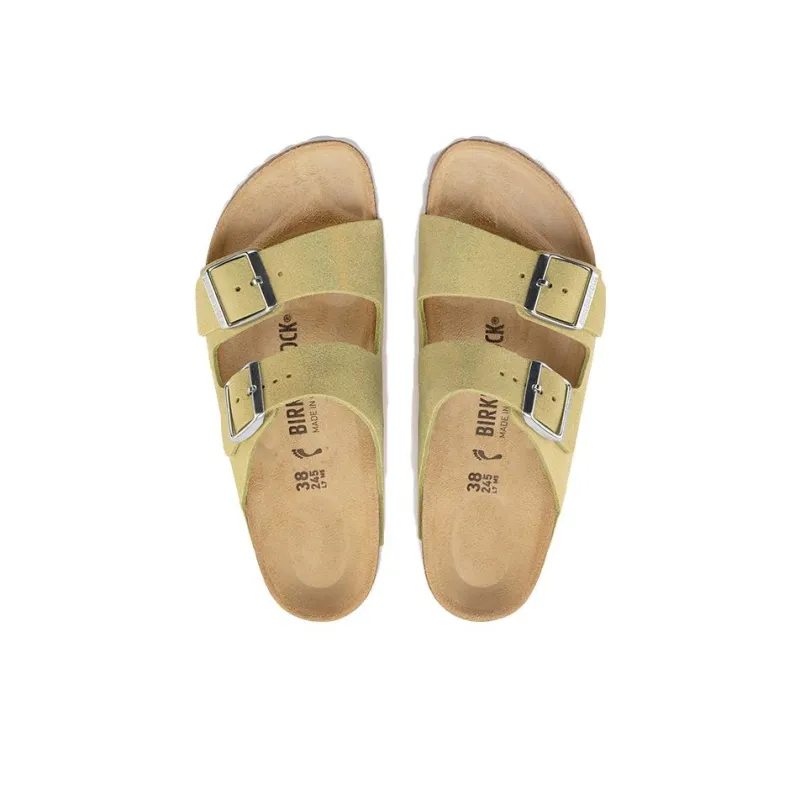 Birkenstock Arizona Suede Leather Sandals 'Shimmering Popcorn' Women's-3