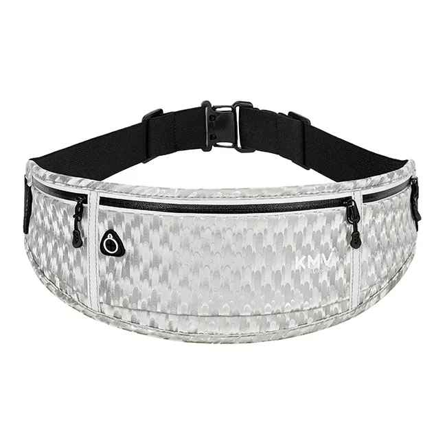 KMV Polyester Polyester Running Cell Phone Pouch Fanny Pack Unisex Waterdrop Silver/Black-1
