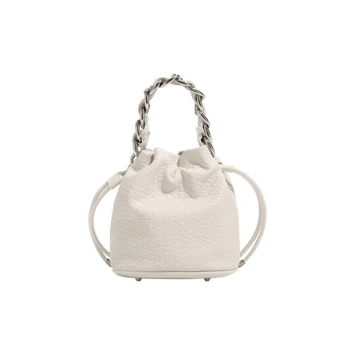 NOMK PU Hobo Bag Bucket Bag Tote Bag Shopping Bag Shoulder Bag Handbag Small Size Women's White/Black