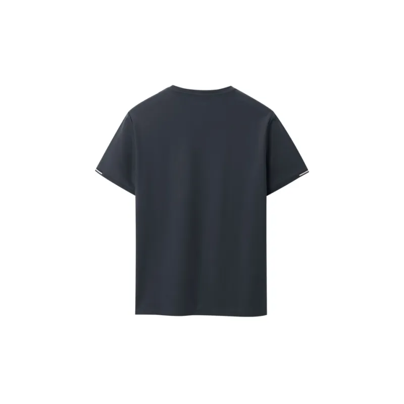 HLA T Shirts Men Navy Blue Pattern F1-1