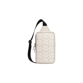 COACH Sullivan Calfskin Sling Bag Fanny Pack Crossbody Bags Small Size Men's Ivory Gray
