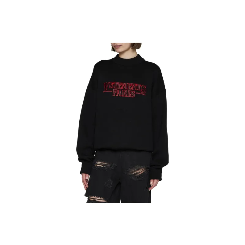 Vetements Logo Embroidered Knit Sweater-1