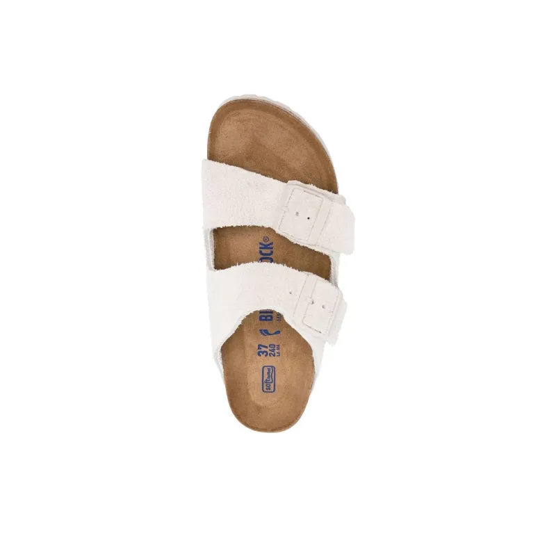 Birkenstock Arizona Soft Footbed Suede Leather Narrow Fit Sandals 'Antique White'-3