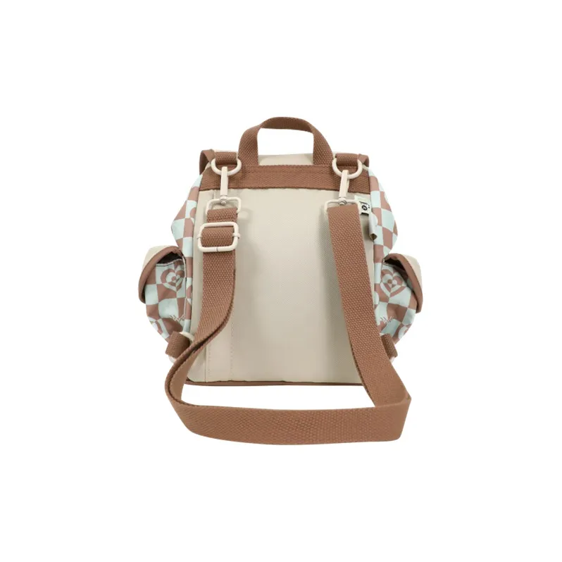 Doughnut Polyester Handbag Crossbody Bag Backpack Regular Women's Mushroom Plaid Cream Plaid Wisteria-2
