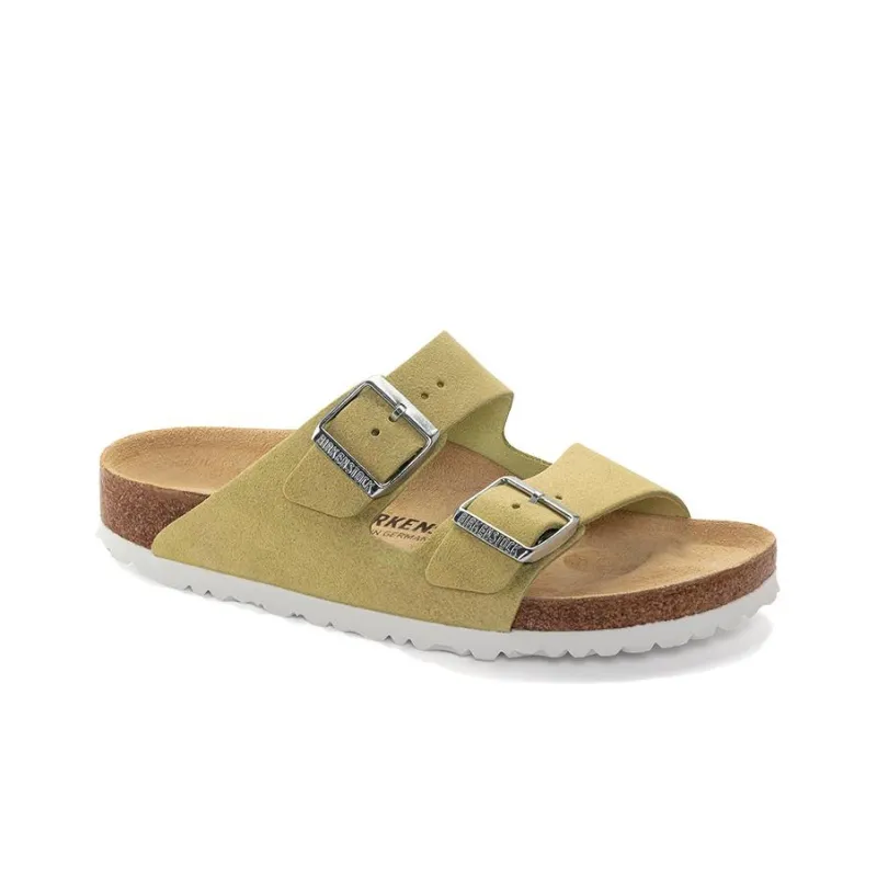 Birkenstock Arizona Suede Leather Sandals 'Shimmering Popcorn' Women's-1