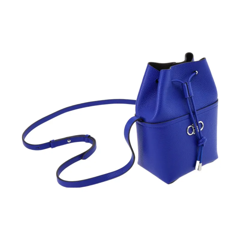 FERRAGAMO Stamped Calfskin Bucket Bags Shoulder Bag Crossbody Bag Mini Women's Blue-1
