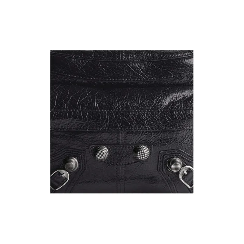 Balenciaga Le Cagole Fine Grained Sheepskin Fanny Pack Medium Size Men's Black-4