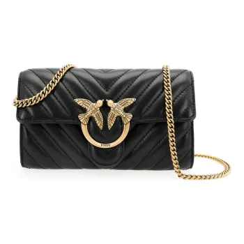 PINKO Calfskin Crossbody Bag, Shoulder Bag Women's Black
