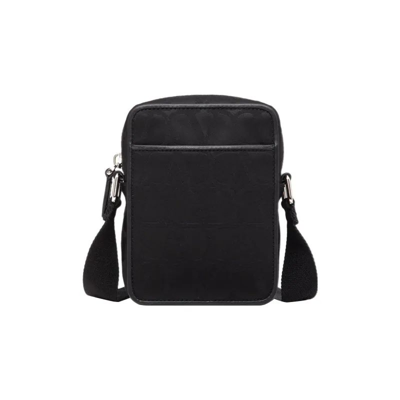 Valentino Nylon Shoulder Bag, Crossbody Bag Small Size Men's Black-0