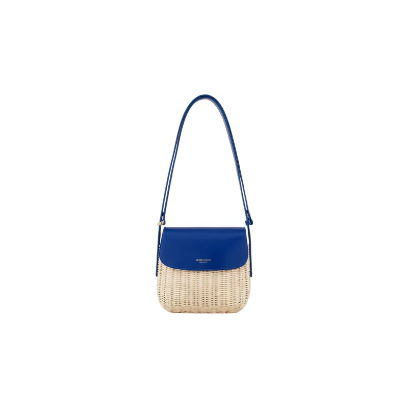GIORGIO ARMANI Leather Crossbody Bag Shoulder Bag Women's Blue-0