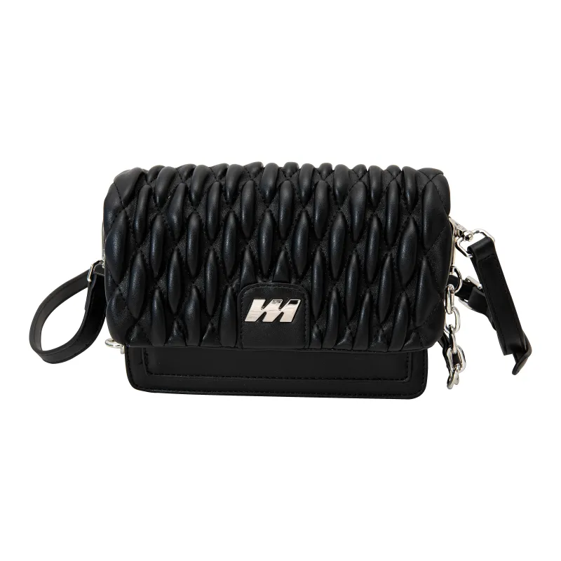 MQ PU Cloud Bag Shoulder Bag Portable Crossbody Bag Shoulder Bag Regular Women's White/Black-7