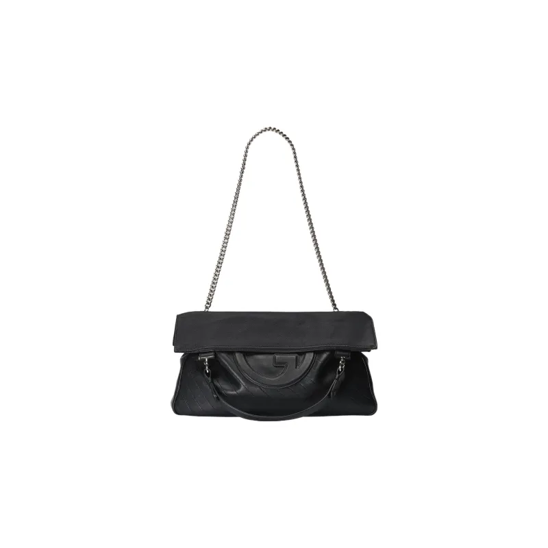 GUCCI Blondie Leather Tote Bag, Shopping Bag, Handbag Medium Size Women's Black-1