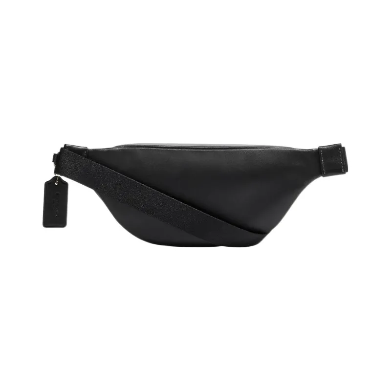 COACH Sprint Canvas With Leather Fanny Pack Sling Bag Shoulder Bag Crossbody Bag Medium Size Men's Black-1
