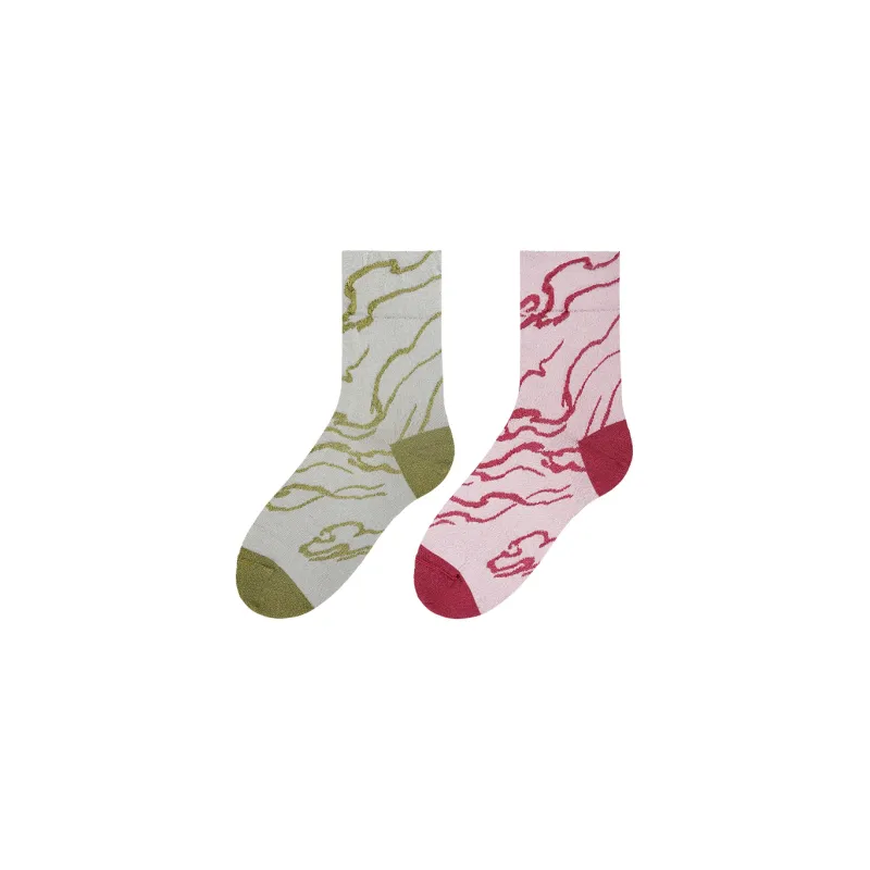 TOOCI Simple And Traditional Party Series Mid Calf Socks Unisex Combo Set-4