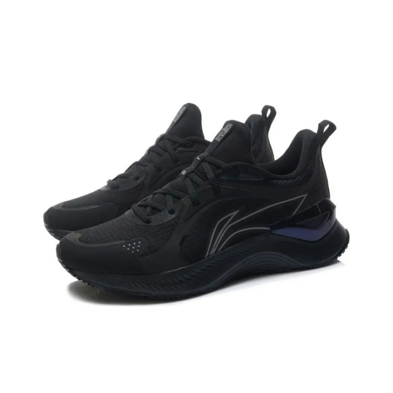 LiNing YueYing Element Cushioned Slip Resistant Breathable Low Top Marathon Running Shoes Men's Black-2