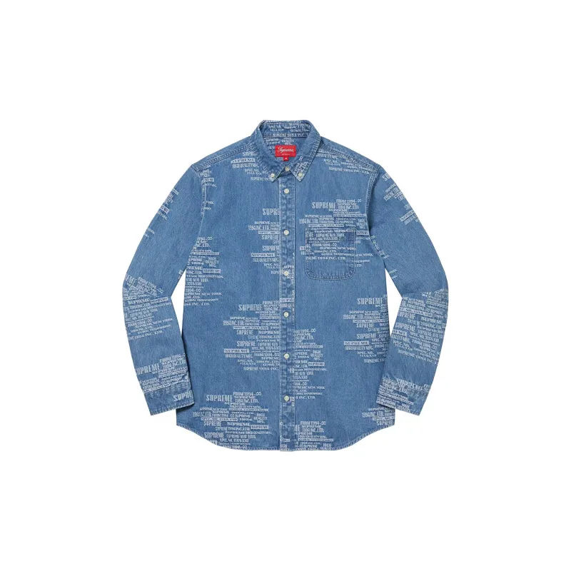 Supreme Trademark Jacquard Denim Shirt - POIZON