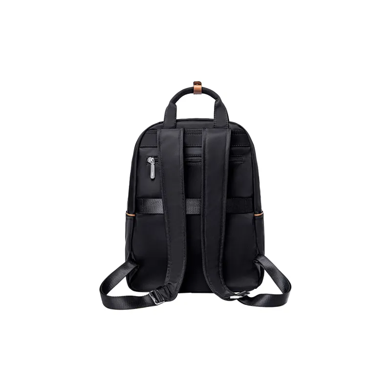 LEFF Fabric Laptop Backpack Medium Size Women's Milk Tea Apricot Sweet Apricot Pink Classic Black-13