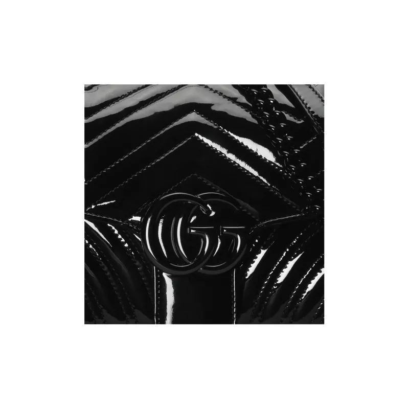 GUCCI GG Marmont Patent Leather Crossbody Bag Shoulder Bag Women's Black-7