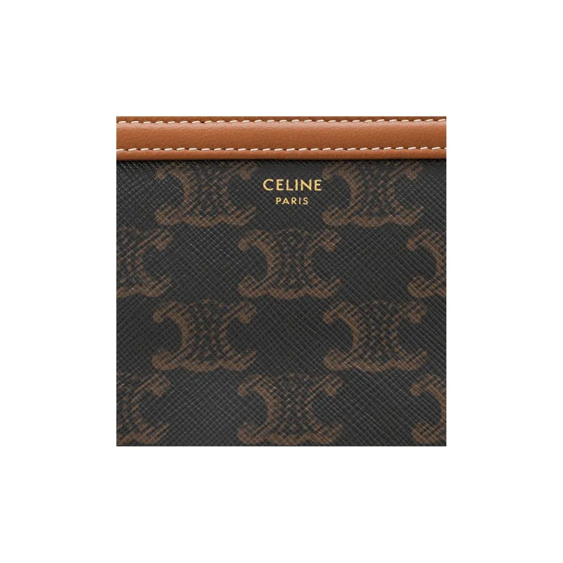 CELINE TriompheCANVAS Sheepskin Detail Chain Bag Shoulder Bag Crossbody Bag Regular Women's Tawny-8