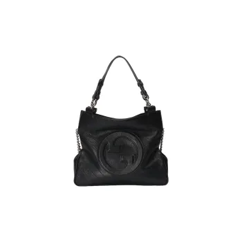 GUCCI Blondie Leather Tote Bag, Shopping Bag, Handbag Small Size Women's Black