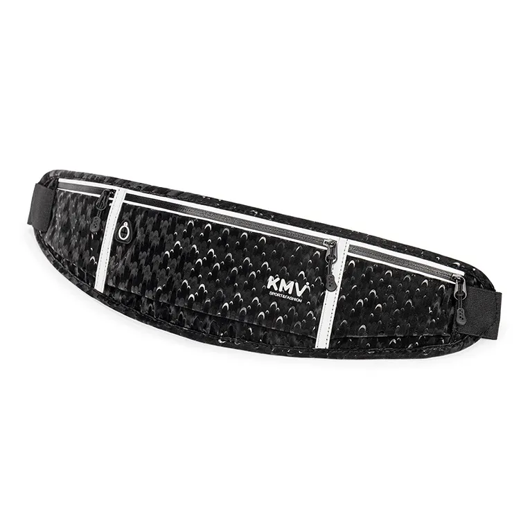 KMV Polyester Polyester Running Cell Phone Pouch Fanny Pack Unisex Waterdrop Silver/Black-6
