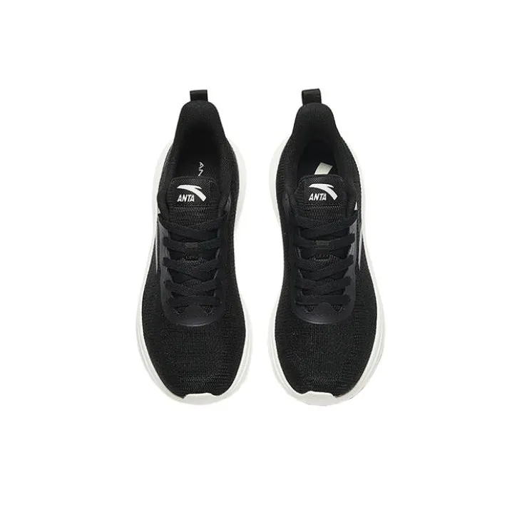 Anta Cushioned Slip-Resistant Abrasion-Resistant Low-Top Running Shoes Men's Black White-2