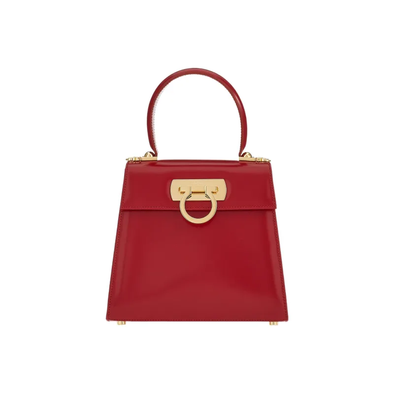FERRAGAMO Cow Leather Handbag Trumpets Women's Red-0