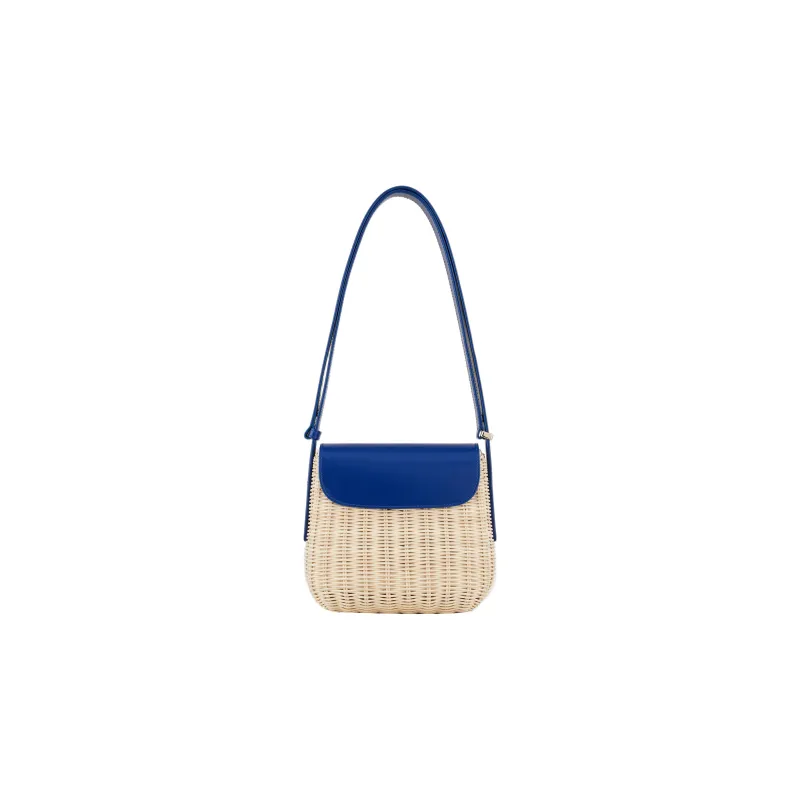 GIORGIO ARMANI Leather Crossbody Bag Shoulder Bag Women's Blue-2