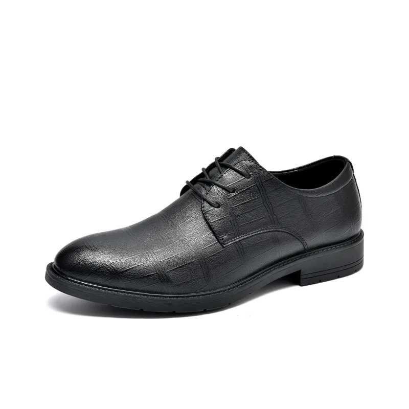 JOSINY Dress Shoes Men Low Top Black/Cocoa Brown-1