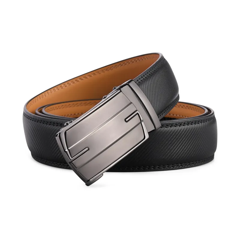 ALIEN BANG Gift Business Belt With Automatic Buckle Cow Leather Leather Belts Men's 3.5cm-0