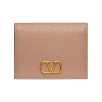 Valentino Vlogo Cow Leather Wallet, Card Holder Regular Women's Cinnamon Powders