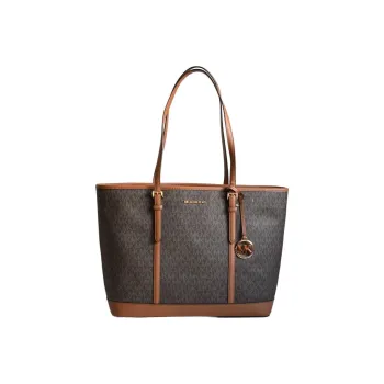 MICHAEL KORS Jet Set Travel Leather Tote Bag Shopping Bag Handbag Shoulder Bag Large Size Women's Brown