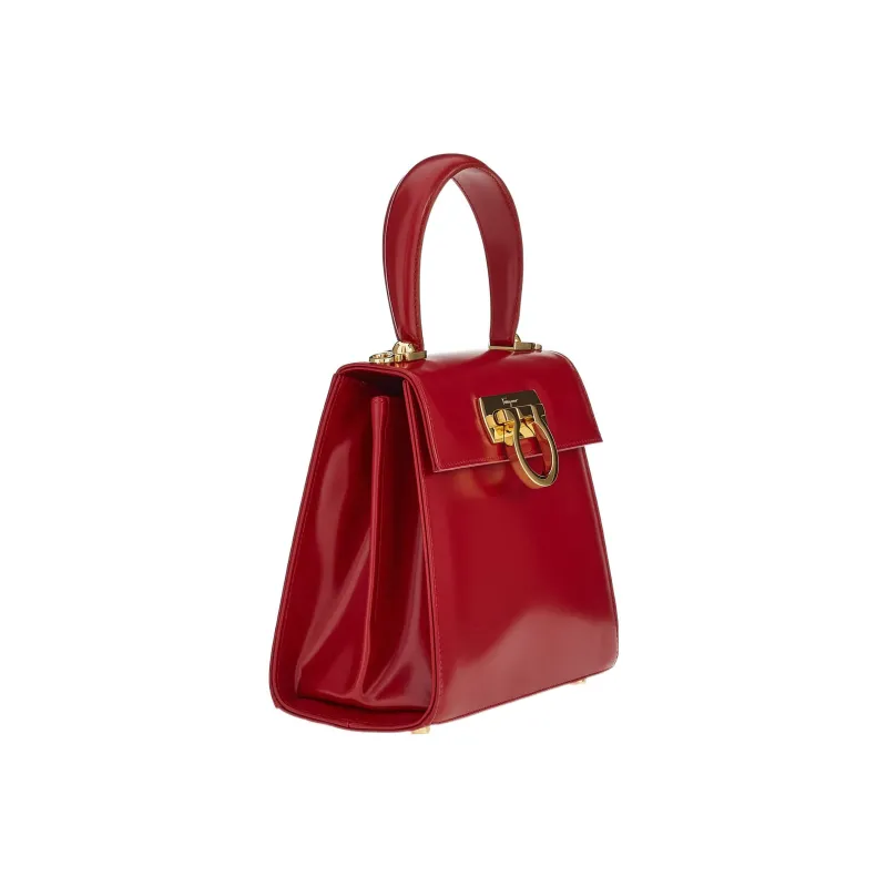 FERRAGAMO Cow Leather Handbag Trumpets Women's Red-1