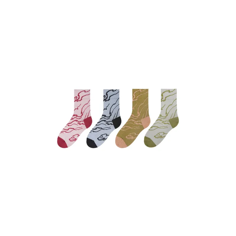 TOOCI Simple And Traditional Party Series Mid Calf Socks Unisex Combo Set-7