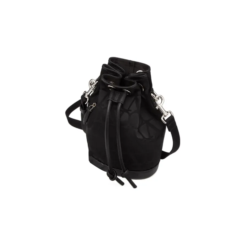 Valentino Nylon Shoulder Bag, Crossbody Bag Mini Men's Black-3